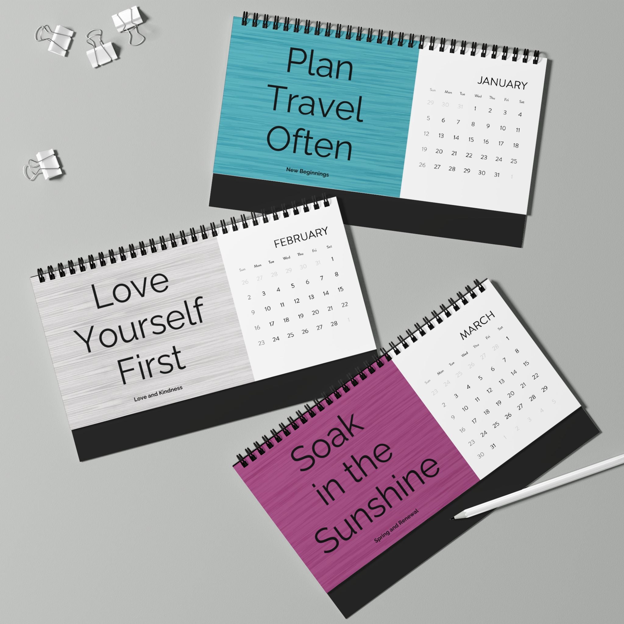 Year of Joy Desktop Calendar (2025 grid)