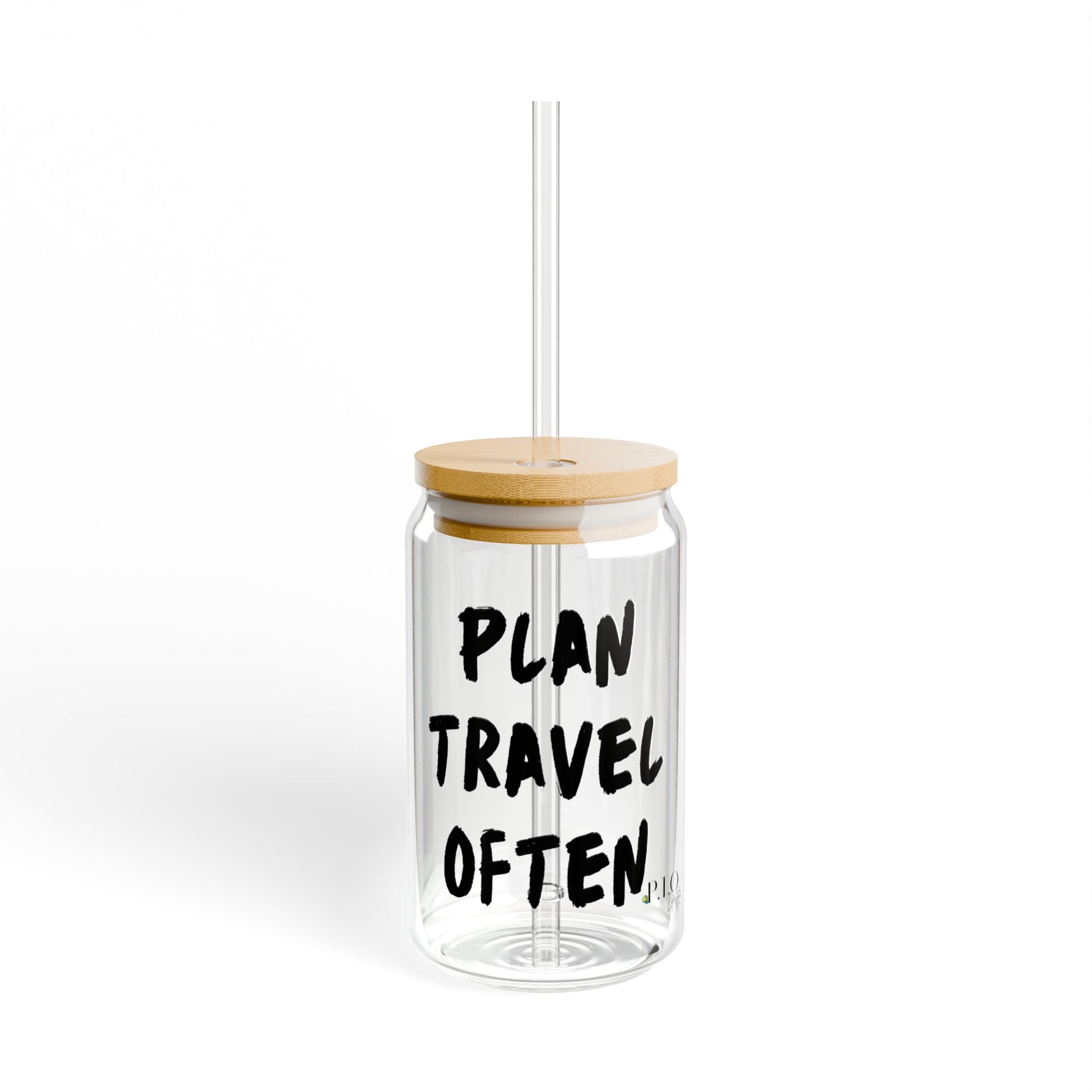 Plan Travel Often Sipper Glass, 16oz